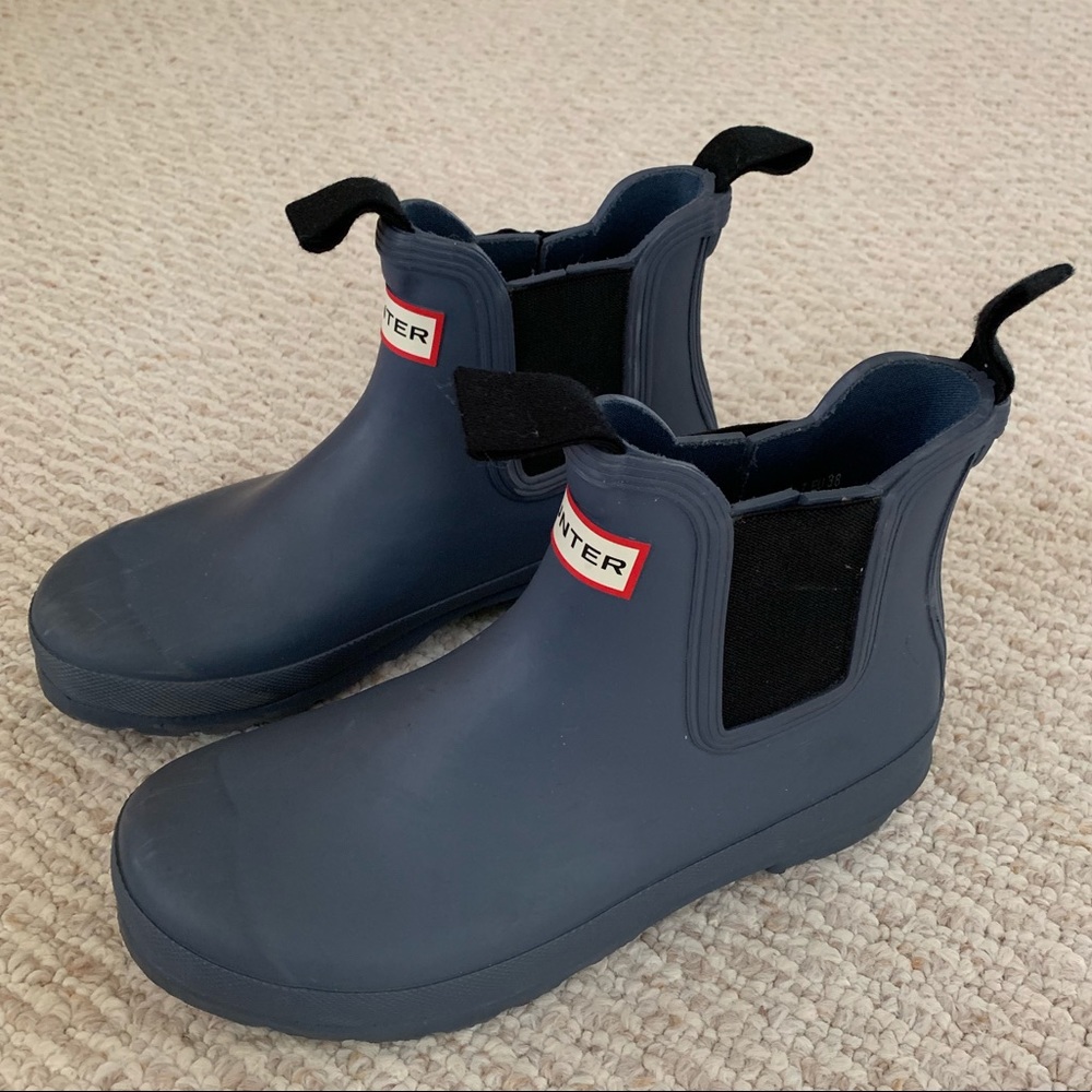 Blue Grey Short Chelsea Hunter Boots